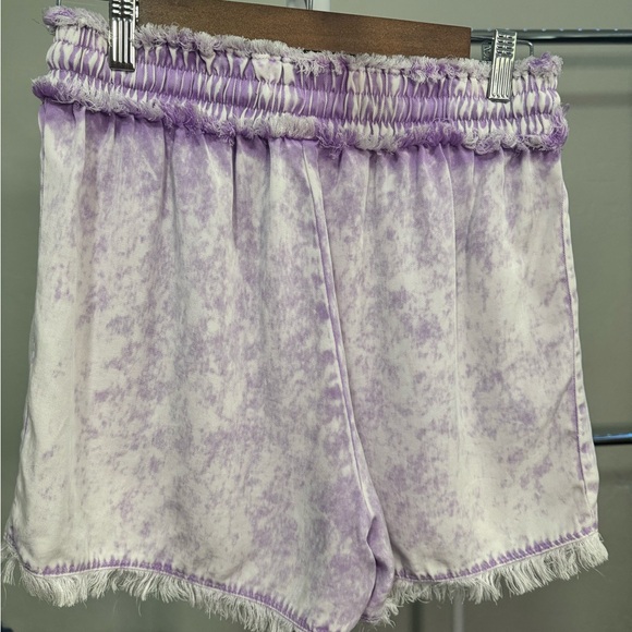 Zenana Outfitters Lavender Tencel High Waist Shorts - Picture 2 of 7